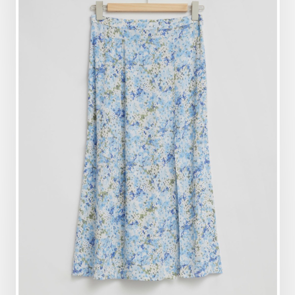 & Other Stories Floral Slit Skirt - Size 4